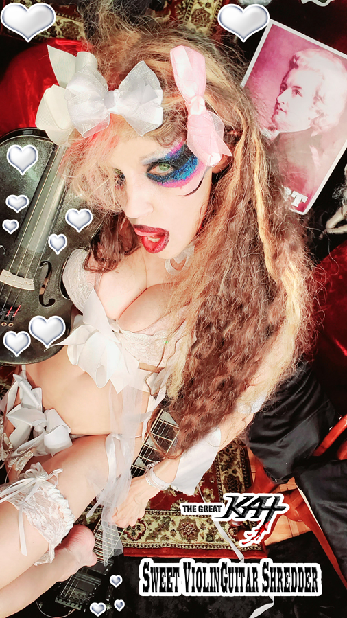 SWEET VIOLINGUITAR SHREDDER! From CHEF GREAT KAT BAKES GERMAN APPLE STRUDEL WITH MOZART VIDEO!