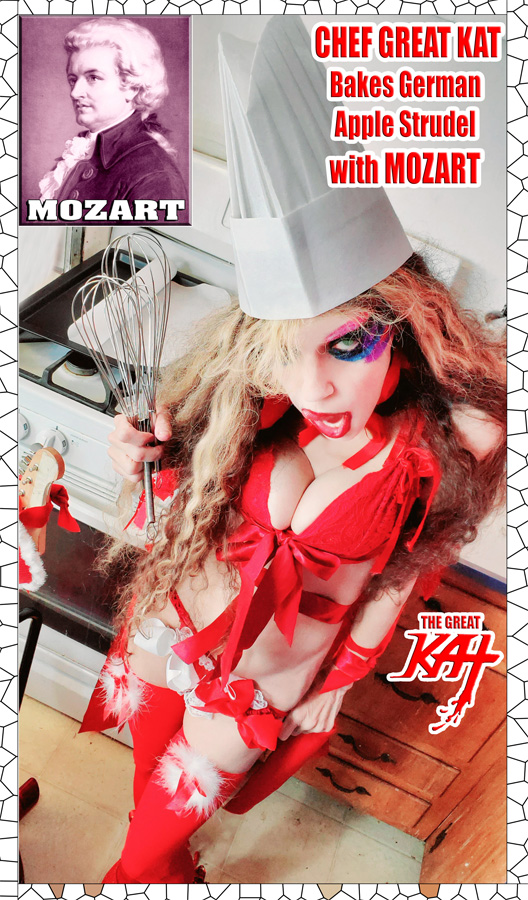 CHEF GREAT KAT BAKES GERMAN APPLE STRUDEL WITH MOZART from CHEF GREAT KAT BAKES GERMAN APPLE STRUDEL WITH MOZART VIDEO!