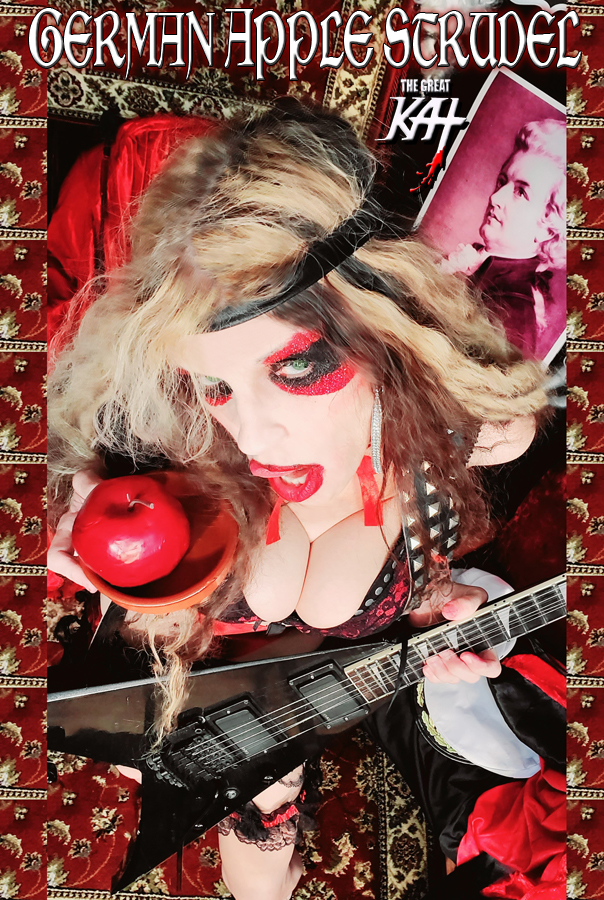 GERMAN APPLE STRUDEL!! FROM CHEF GREAT KAT BAKES GERMAN APPLE STRUDEL WITH MOZART VIDEO!