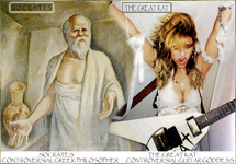 SOCRATES-CONTROVERSIAL GREEK PHILOSOPHER! THE GREAT KAT-CONTROVERSIAL GUITAR GODDESS!