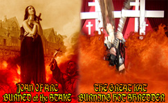 JOAN OF ARC BURNED AT THE STAKE! THE GREAT KAT BURNING HOT SHREDDER!