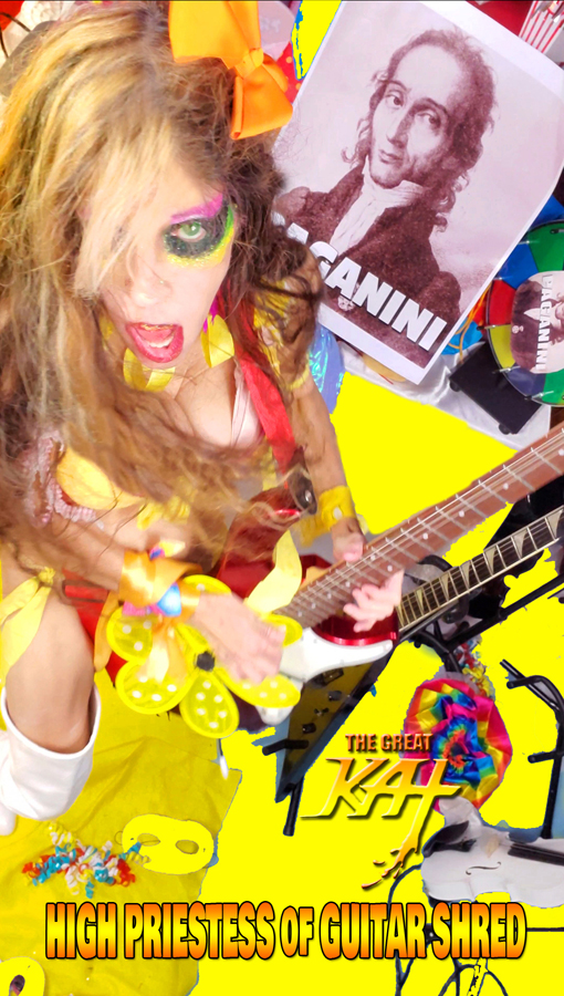 PAGANINI'S MOTO PERPETUO FOR GUITAR AND VIOLIN RECORDING and MUSIC VIDEO by THE GREAT KAT!