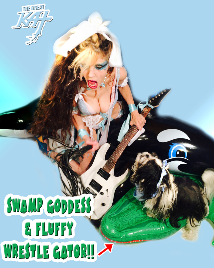 SWAMP GODDESS & FLUFFY WRESTLE GATOR!