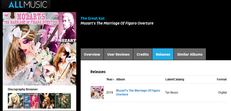 MOZART'S THE MARRIAGE OF FIGARO OVERTURE by THE GREAT KAT!