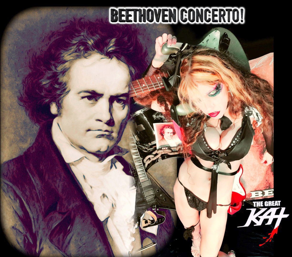 BEETHOVEN CONCERTO! From NEW BEETHOVEN RECORDING AND MUSIC VIDEO! CELEBRATE BEETHOVEN'S 250TH BIRTHDAY-DEC 16, 2020-with THE GREAT KAT REINCARNATION of BEETHOVEN! 