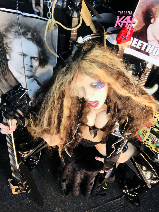 SEXY METALHEAD! From THE GREAT KAT'S "BEETHOVEN MOSH 2" RECORDING AND MUSIC VIDEO! CELEBRATE BEETHOVEN'S 250TH BIRTHDAY-DEC 16, 2020-with THE GREAT KAT REINCARNATION of BEETHOVEN! 