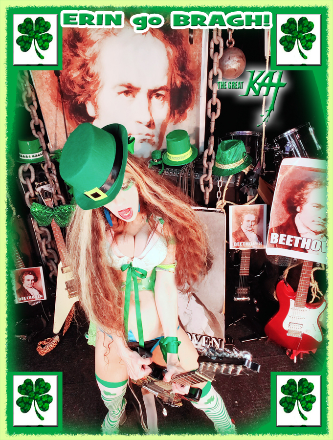 ERIN go BRAGH! THE GREAT KAT'S "BEETHOVEN MOSH 2" SINGLE! RECORDING AND MUSIC VIDEO! CELEBRATE BEETHOVEN'S 250TH BIRTHDAY-DEC 16, 2020-with THE GREAT KAT REINCARNATION of BEETHOVEN! 