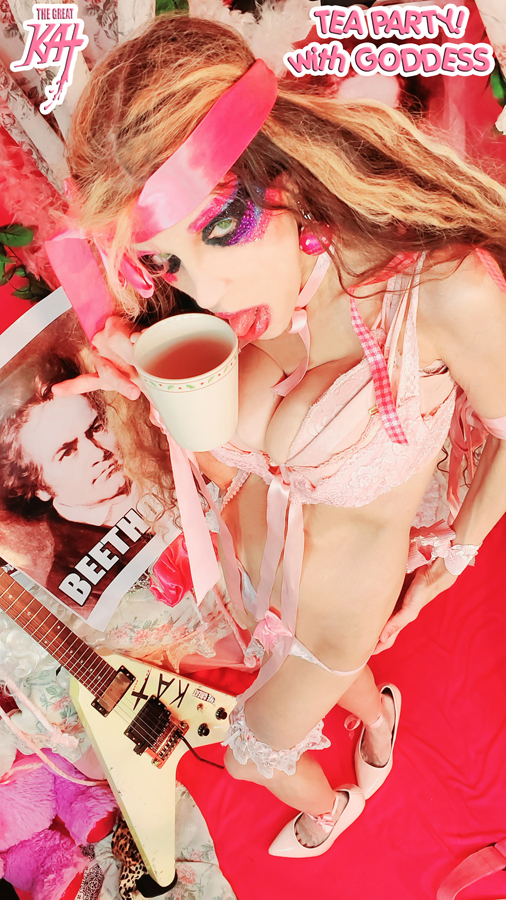 TEA PARTY! with GODDESS!  THE GREAT KAT'S "BEETHOVEN MOSH 2" SINGLE! RECORDING AND MUSIC VIDEO! CELEBRATE BEETHOVEN'S 250TH BIRTHDAY-DEC 16, 2020-with THE GREAT KAT REINCARNATION of BEETHOVEN! 