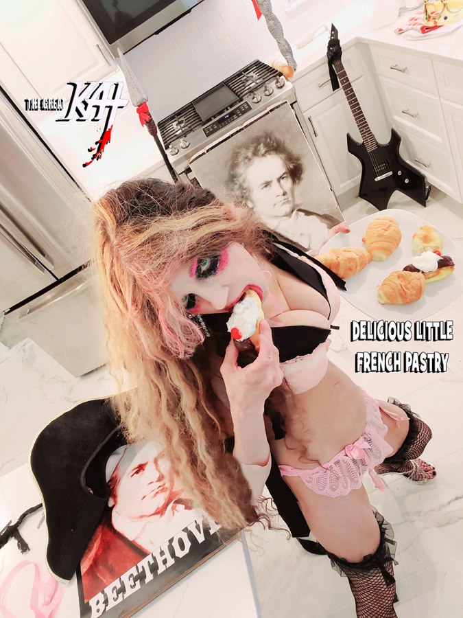 DELICIOUS LITTLE FRENCH PASTRY! THE GREAT KAT'S BEETHOVEN'S EROICA SYMPHONY for GUITAR and SYMPHONY ORCHESTRA! RECORDING AND MUSIC VIDEO! CELEBRATE BEETHOVEN'S 250TH BIRTHDAY-DEC 16, 2020-with THE GREAT KAT REINCARNATION of BEETHOVEN! 