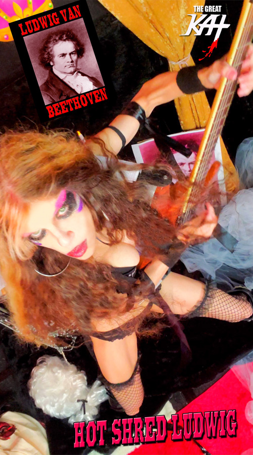 HOT SHRED LEGEND! THE GREAT KAT'S BEETHOVEN'S EROICA SYMPHONY for GUITAR and SYMPHONY ORCHESTRA MUSIC VIDEO!RECORDING AND MUSIC VIDEO! CELEBRATE BEETHOVEN'S 250TH BIRTHDAY-DEC 16, 2020-with THE GREAT KAT REINCARNATION of BEETHOVEN!