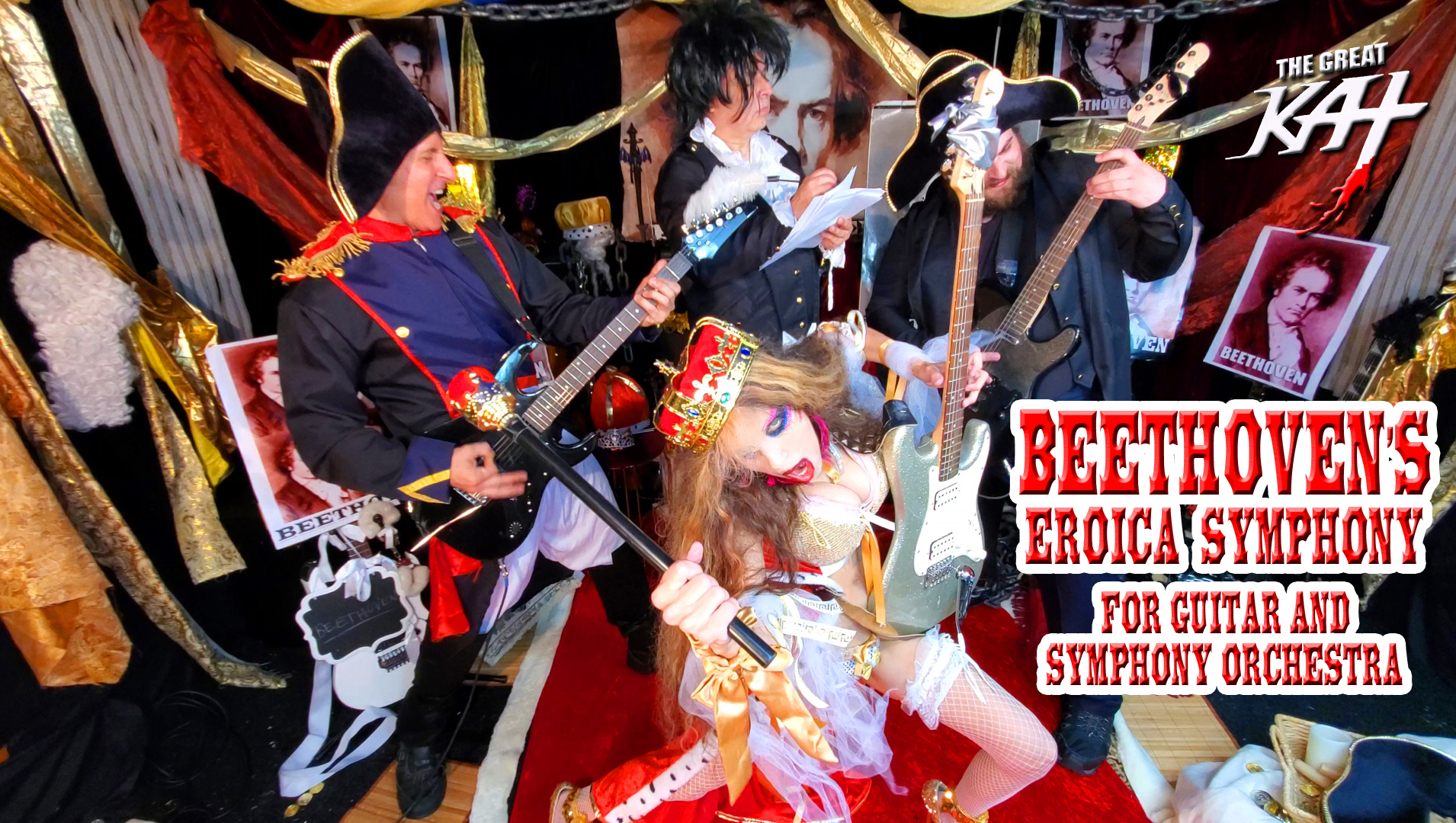 VEVO & APPLE PREMIERE BEETHOVENS "EROICA SYMPHONY For GUITAR And SYMPHONY ORCHESTRA" NEW MUSIC VIDEO by THE GREAT KAT GUITAR SHREDDER!