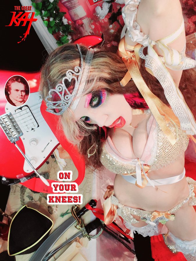 ON YOUR KNEES! THE GREAT KAT'S BEETHOVEN'S EROICA SYMPHONY for GUITAR and SYMPHONY ORCHESTRA MUSIC VIDEO!ECORDING AND MUSIC VIDEO! CELEBRATE BEETHOVEN'S 250TH BIRTHDAY-DEC 16, 2020-with THE GREAT KAT REINCARNATION of BEETHOVEN!  