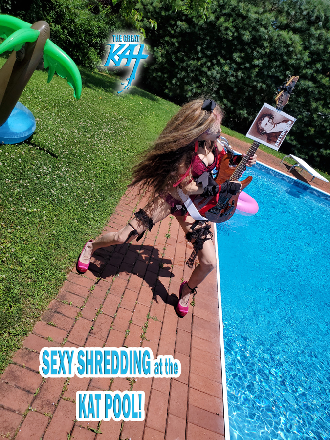 SEXY SHREDDING at the KAT POOL! THE GREAT KAT'S BEETHOVEN'S EROICA SYMPHONY for GUITAR and SYMPHONY ORCHESTRA MUSIC VIDEO!RECORDING AND MUSIC VIDEO! CELEBRATE BEETHOVEN'S 250TH BIRTHDAY-DEC 16, 2020-with THE GREAT KAT REINCARNATION of BEETHOVEN!