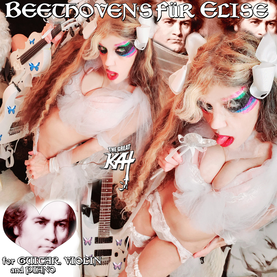 THE GREAT KAT'S BEETHOVEN'S FR ELISE for GUITAR, VIOLIN and PIANO! RECORDING AND MUSIC VIDEO! CELEBRATE BEETHOVEN'S 250TH BIRTHDAY-DEC 16, 2020-with THE GREAT KAT REINCARNATION of BEETHOVEN!  