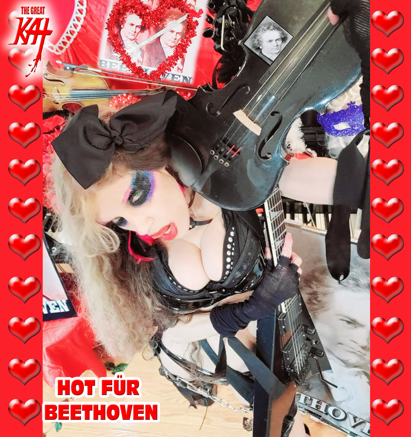 HOT FUR BEETHOVEN! THE GREAT KAT'S BEETHOVEN'S FR ELISE for GUITAR, VIOLIN and PIANO! RECORDING AND MUSIC VIDEO! CELEBRATE BEETHOVEN'S 250TH BIRTHDAY-DEC 16, 2020-with THE GREAT KAT REINCARNATION of BEETHOVEN!  