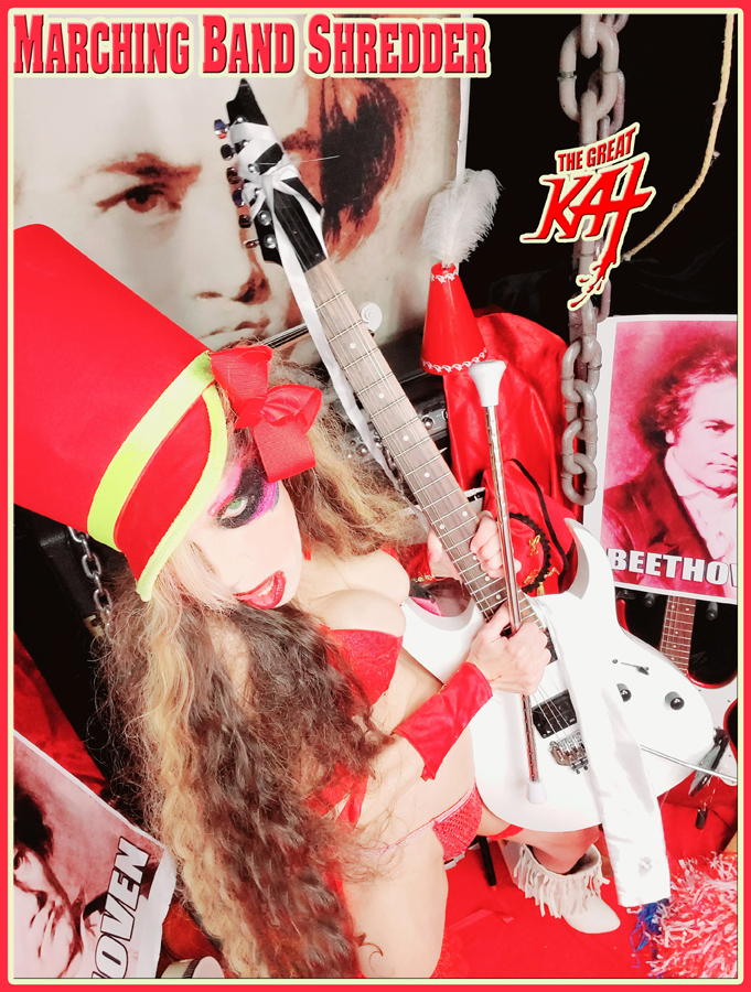 MARCHING BAND SHREDDER! THE GREAT KAT'S BEETHOVEN'S TURKISH MARCH for GUITAR and SYMPHONY ORCHESTRA! RECORDING AND MUSIC VIDEO! CELEBRATE BEETHOVEN'S 250TH BIRTHDAY-DEC 16, 2020-with THE GREAT KAT REINCARNATION of BEETHOVEN! 