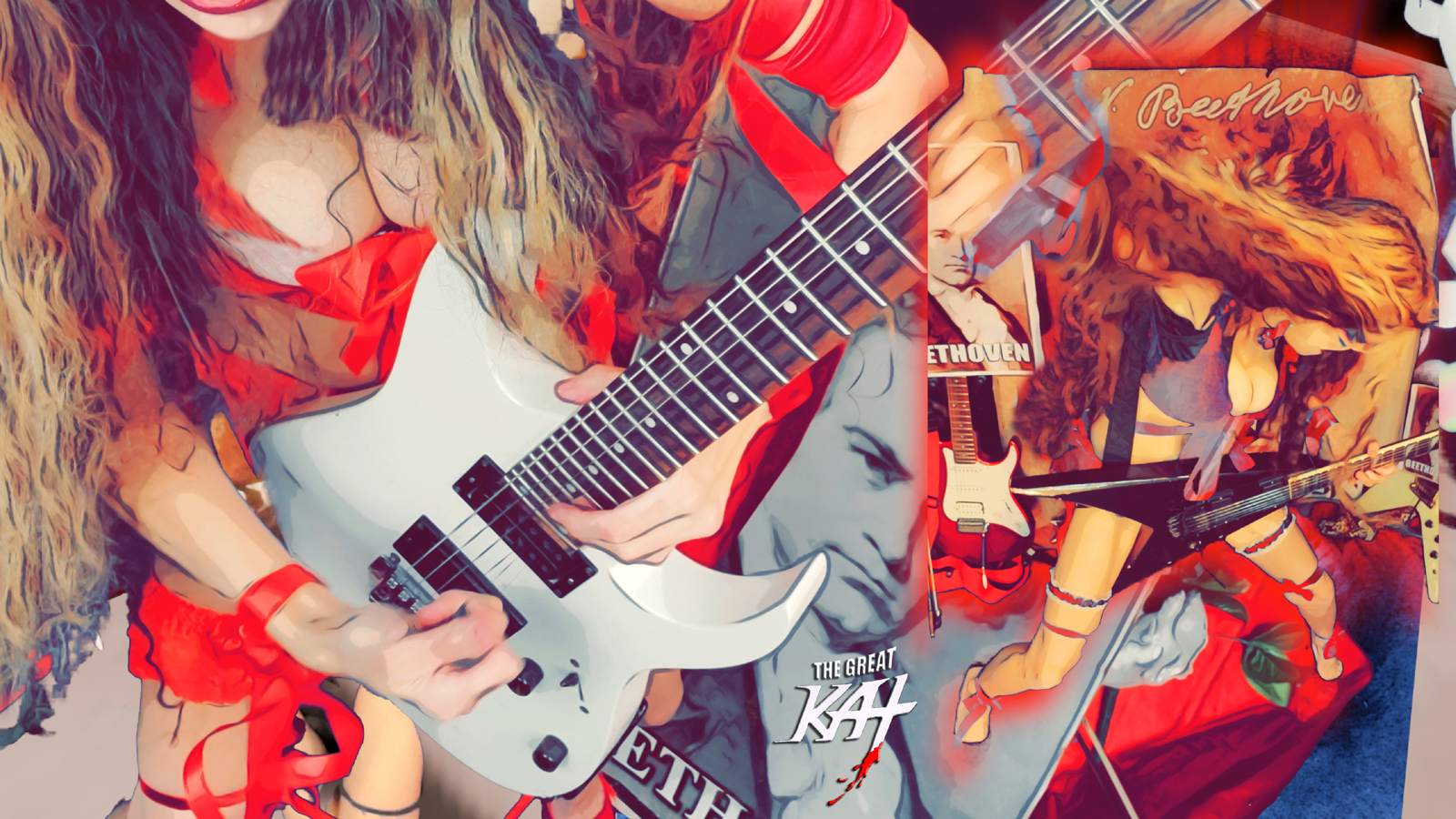 SHRED!!!! From NEW BEETHOVEN RECORDING AND MUSIC VIDEO! CELEBRATE BEETHOVEN'S 250TH BIRTHDAY-DEC 16, 2020-with THE GREAT KAT REINCARNATION of BEETHOVEN! 