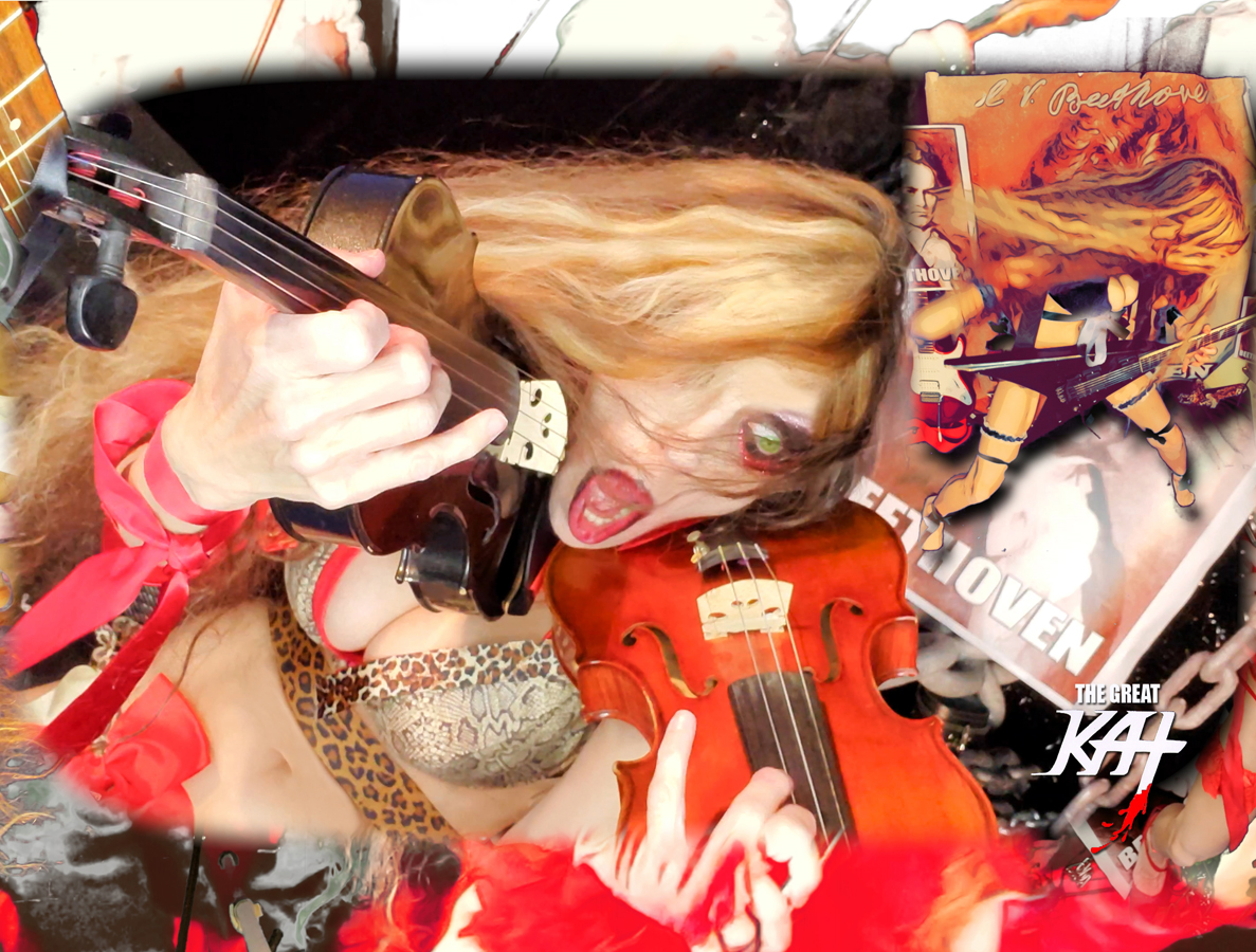 DOUBLE VIRTUOSO! BEETHOVEN'S VIOLIN CONCERTO for GUITAR AND VIOLIN! From NEW BEETHOVEN RECORDING AND MUSIC VIDEO! CELEBRATE BEETHOVEN'S 250TH BIRTHDAY-DEC 16, 2020-with THE GREAT KAT REINCARNATION of BEETHOVEN! 