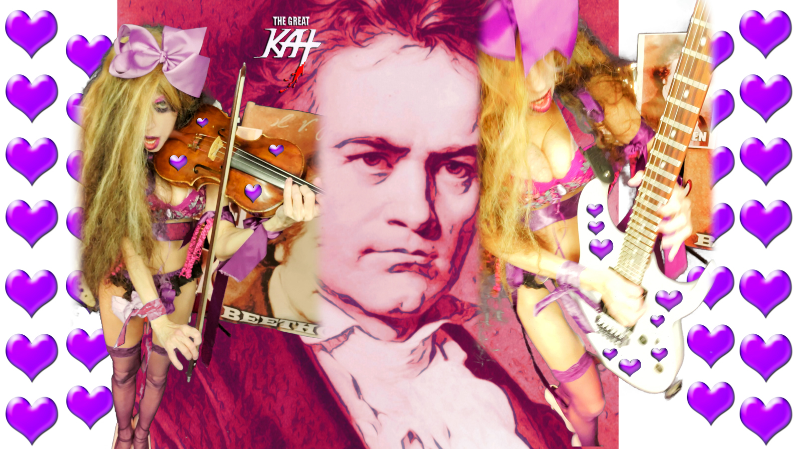 NEOCLASSICAL GUITAR/VIOLIN GODDESS! BEETHOVEN'S VIOLIN CONCERTO for GUITAR AND VIOLIN! From NEW BEETHOVEN RECORDING AND MUSIC VIDEO! CELEBRATE BEETHOVEN'S 250TH BIRTHDAY-DEC 16, 2020-with THE GREAT KAT REINCARNATION of BEETHOVEN! 