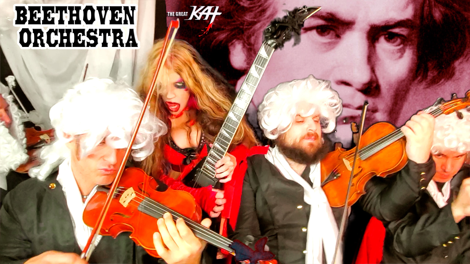 BEETHOVEN ORCHESTRA! BEETHOVEN'S VIOLIN CONCERTO for GUITAR AND VIOLIN! From NEW BEETHOVEN RECORDING AND MUSIC VIDEO! CELEBRATE BEETHOVEN'S 250TH BIRTHDAY-DEC 16, 2020-with THE GREAT KAT REINCARNATION of BEETHOVEN! 