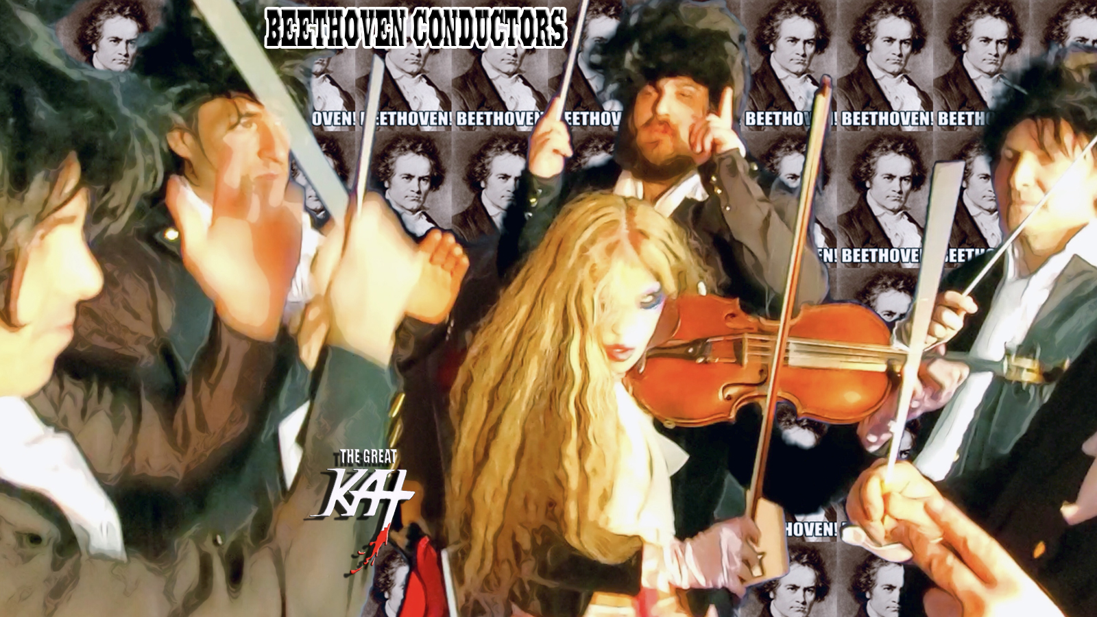 BEETHOVEN CONDUCTORS! BEETHOVEN'S VIOLIN CONCERTO for GUITAR AND VIOLIN! From NEW BEETHOVEN RECORDING AND MUSIC VIDEO! CELEBRATE BEETHOVEN'S 250TH BIRTHDAY-DEC 16, 2020-with THE GREAT KAT REINCARNATION of BEETHOVEN! 