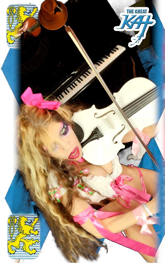 HOT BEER GODDESS SHREDS! THE GREAT KAT'S BRINDISI WALTZ for VIOLIN AND PIANO MUSIC VIDEO!