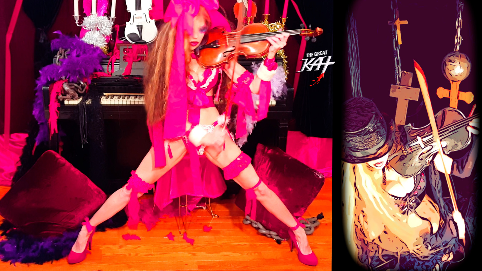 The Great Kat's "CZARDAS for VIOLIN AND PIANO" MUSIC VIDEO!!!