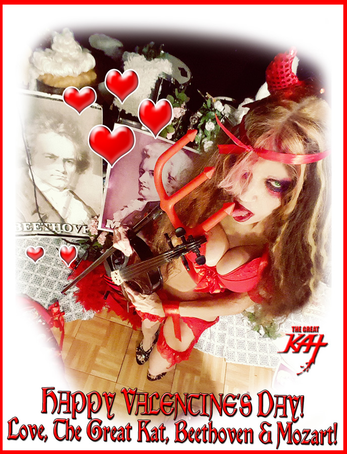 HAPPY VALENTINE'S DAY! Love, The Great Kat, Beethoven & Mozart!