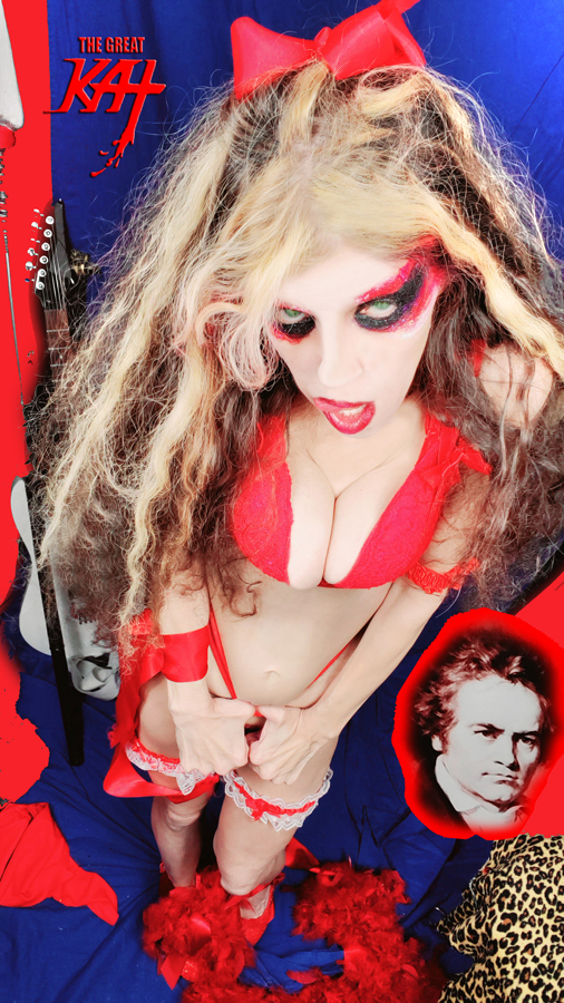 HOT LITTLE RIDING HOOD SHREDS BEETHOVEN!! From NEW BEETHOVEN RECORDING AND MUSIC VIDEO! CELEBRATE BEETHOVEN'S 250TH BIRTHDAY-DEC 16, 2020-with THE GREAT KAT REINCARNATION of BEETHOVEN! 