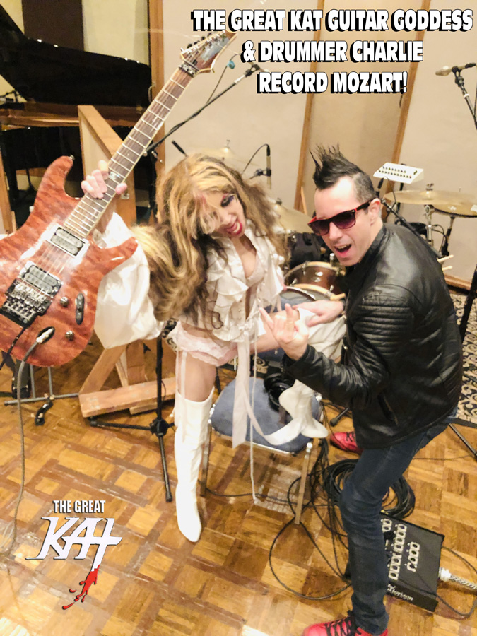 THE GREAT KAT GUITAR Shredder & DRUMMER CHARLIE RECORD MOZART'S "THE MARRIAGE of FIGARO OVERTURE" at Cove City Sound Studios in Glen Cove, NY